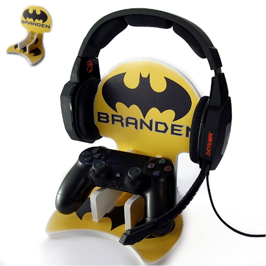 Personalised Gaming Bundle Controller Headset Stand, Gamer Holder, PlayStation Gift, Game Gift Present Holder Headphone Stand