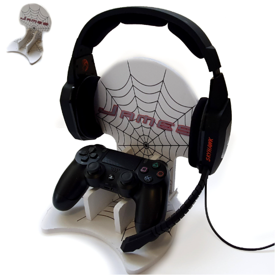 Personalised Gaming Bundle Controller Headset Stand, Gamer Holder, Xbox Gift, Game Gift Present Holder Headphone Stand - Spiderman